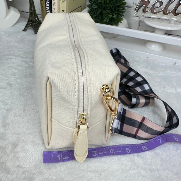 Burberry Cosmetic canvas pouch beauty line bag. Crossbody or shoulder bag! NEW! - Picture 11 of 12
